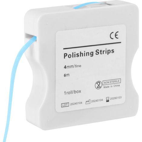 Bandes de Polissage Dentaire, 1PCS 4mm x 6M Papier de Verre Dentaire, Bandes Abrasives pour Dents Bande Blanchiment Dentaire pour Nettoyage les Dents Soins bucco-dentaires (Bleu) (1/5)