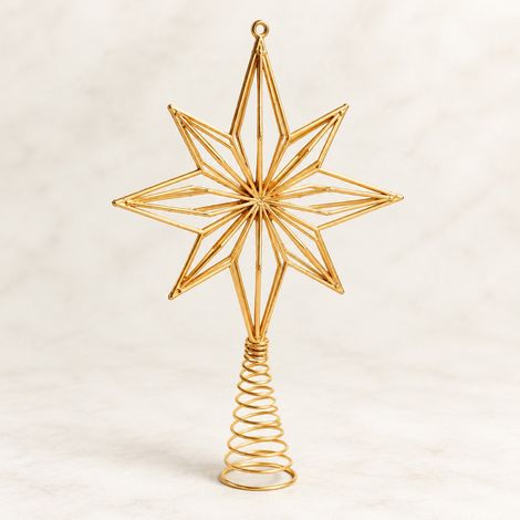 Enowelir Étoile de Bouquetier Sapin Noël Décoration Radiale Ajourée en Relief pour Maison Terrasse Bricolage (1/4)