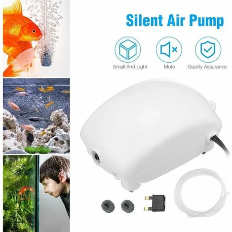 Silent aquarium air pump, adjustable mini compressor, oxygen stones, aquarium accessories, 110V, 2.5W