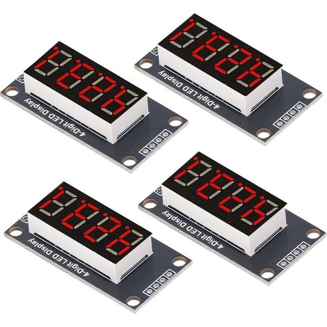 Modulo display a tubo digitale, 4 set di cifre LED a 7 segmenti da 0,36 pollici, chip di pilotaggio TM1637 rosso MRA110B (1/5)