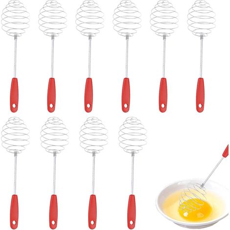 Lot de 10 fouets à œufs en acier inoxydable pour mélanger le lait, la farine, la sauce matcha, la fabrication de crêpes, la cuisson (1/5)