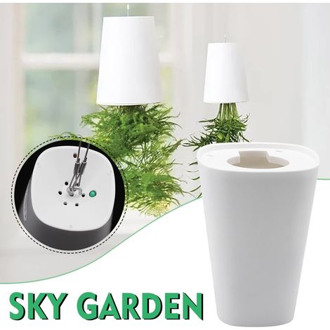 Pot Suspendu - Pot à Plantes Auto-Arrosant en Céramique Recyclée - Pour Succulentes, Herbes ou Fougères - Idéal pour Fenêtre ou Mur Intérieur - 1 Pièce (1/2)