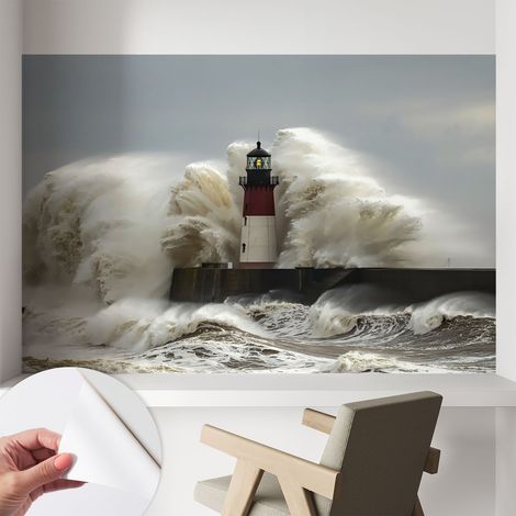 Papier peint autocollant avec imprimé  pour intérieur moderne application facile a motif Vagues marines 104x70 cm (1/5)