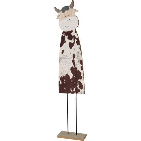 Kuh Montana cremefarb./braun Holzf. L: 18 cm B: 9 cm H: 90 cm