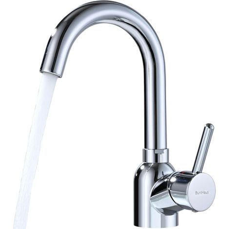 Robinet de Lavabo en Acier Inoxydable – Mitigeur Lavabo Haut Pivotant à 360°, Robinet Salle de Bain Monocommande Design moderne Finition Chromée Brillante (1/5)