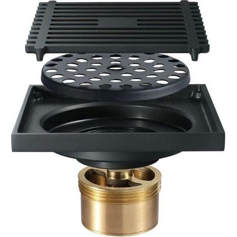 (10x10cm) Caniveau de douche à l'italienne grand siphon de sol extérieur en acier inoxydable 304 grand siphon extérieur (1/4)