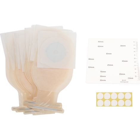 10 pièces Sac de Colostomie à Une Pièce, Poche de Drainage Médicale, Fournitures pour Stomie (1/5)