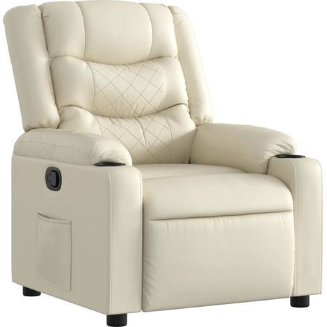 Maison Exclusive - Sillón reclinable de cuero sintético crema (1/5)