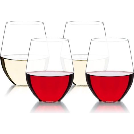 Verres à vin en plastique Tritan incassable 470 ml verre à boire pour camping party, gobelet en plastique sans BPA lot de 4-Fei Yu (1/5)