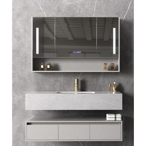 Meuble de salle de bain Gris Madras - 120 cm (1/3)
