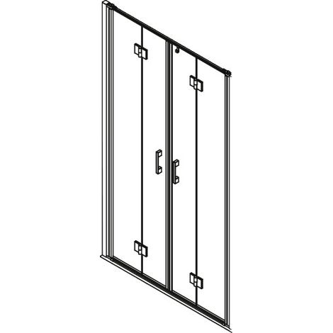Kermi LIGA Pendel-Falttür 2T4 1450 x 2000mm  silber mattglanz ESG klar