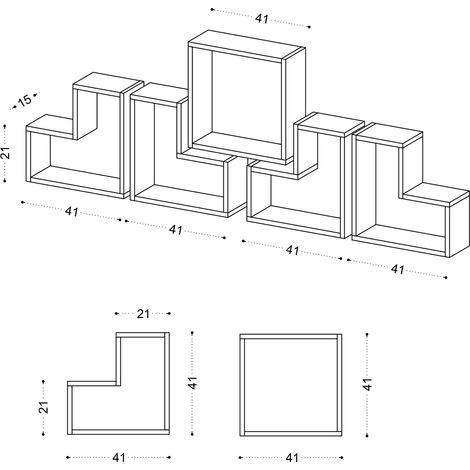 Estante de pared, estante de almacenamiento Shelf Blanco (1/5)