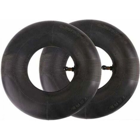 2 Chambres à Air 4.10/3.50-4 avec Tige de Valve pour Tondeuse Brouette Chariot Jardin Poussette Générateur (1/4)