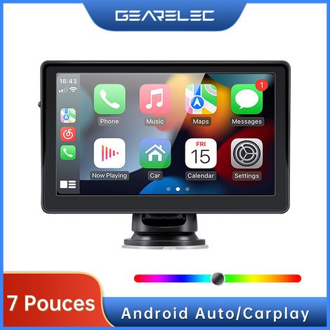 Autoradio Cartouche Carte Sans Fil Portable 7 Pouces Carplay Radio Écran Tactile Casque Bluetooth Lecteur Multimédia (1/5)
