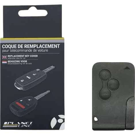 COQUE CARTE ADAPTABLE POUR RENAULT 3 BOUTONS SANS LAME MEGANE, SCENIC KEYSKAR (1/3)