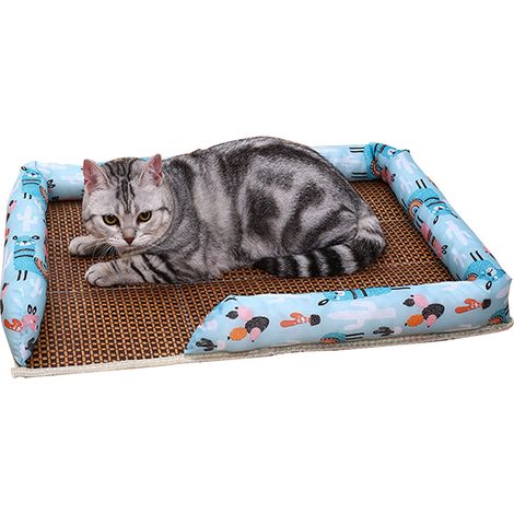 Tapis Rafraîchissant Pour Animaux - Tapis En Rotin Naturel Avec Rembourrage En Coton PP - Anti-dérapant - Pour Chiens Et Chats - S M L XL (1/5)