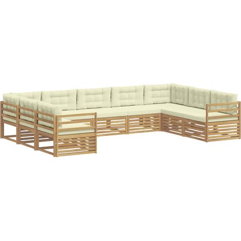 Outdoor Sofa Set 9 pcs White and Cream 404 x 245.5 x 73 cm vidaXL (1/5)