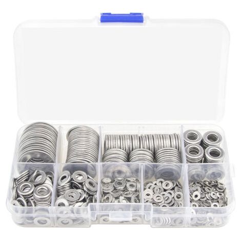 Kit Rondelles Métriques Plates Acier Inoxydable 304 580 Pièces M2 M3 M4 M5 M6 M8 M10 M12 Pour Bricolage Automobile