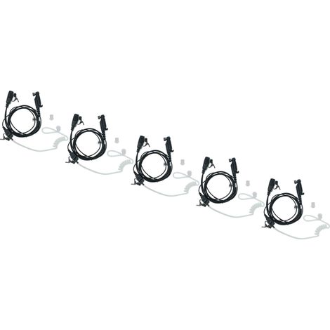 vhbw 5x Headset earpiece compatible with Hyt / Hytera PD682G, X1p, PD685, X1e Radio Walkie Talkie + PTT Microphone, acoustic tube