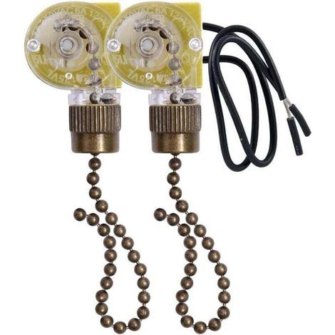 Interrupteur de LumièRe de Ventilateur de Plafond Ear ZE-109 Interrupteur de LumièRe à Fils avec Cordons Traction pour Ventilateurs de Plafonnier Lampes 5 PièCes