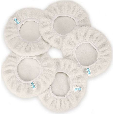 Embouts de polissage, lot de 5 (230-250 mm) Embouts de polissage électriques pour voiture Embouts en laine Tampons de cire pour la plupart des polisseuses automobiles (1/5)