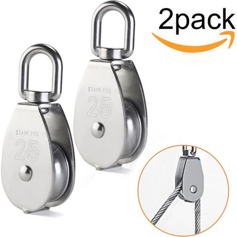 304 Stainless Steel Pulley M25 Lifting Pulley 150kg 2 Pieces