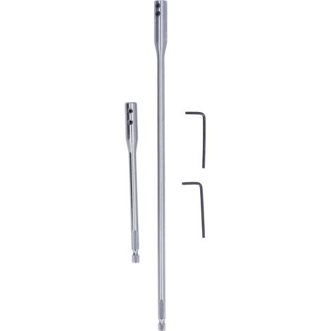Lot de 2 rallonges hex 1/4 pour foret acier fortême avec clé pour vis et écrous 150 et 300 mm (1/5)