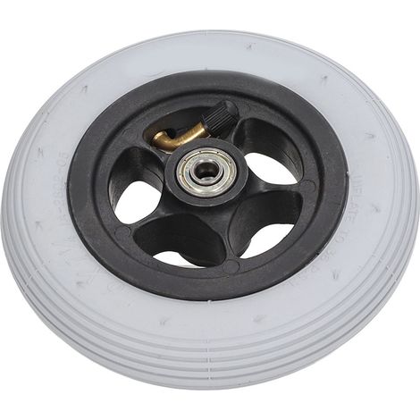 Roue de fauteuil roulant électrique 6 pouces, pneu gonflable en caoutchouc, moyeu en alliage d'aluminium, silencieuse, pièce de rechange (1/5)