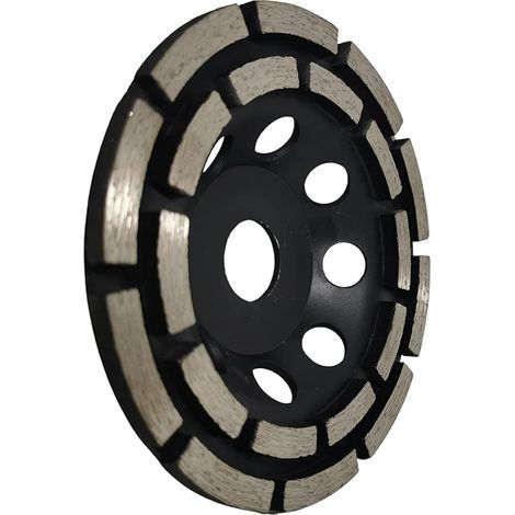 Disque Diamant à Meuler et Poncer, Meule Abrasive Diamantée 125mm x 22,23mm à Double Rangée, pour Poncer Chape, Dalle Béton, Carrelage et Colle Carrelage. (1/5)