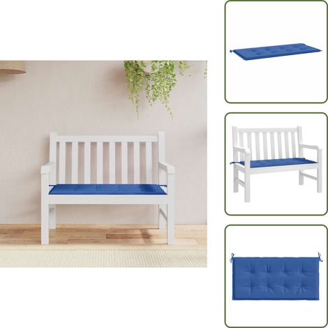 Cuscino in tessuto Oxford - vidaXL Cuscino per Panca Blu Reale 100x50x3 cm in Tessuto Oxford - Cuscino antiscivolo