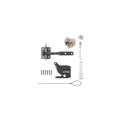Verrou de Portail Verrouillage automatique, Serrure Métal à Boulon, Loquet Acier à Gravité Clôture Jardin,Noir, avec 6 vis, pour portail en bois et portail de clôture portail de clôture Suffolk Loquet