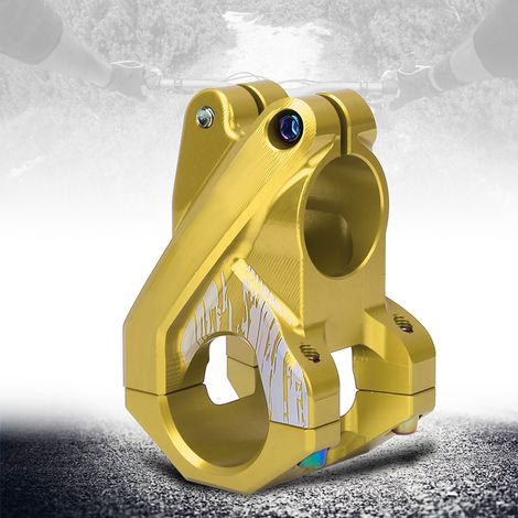 Potence de Vélo en Aluminium Léger, Guidon Court Creux, Accessoire Cyclisme en Alliage, Couleur Jaune (1/4)