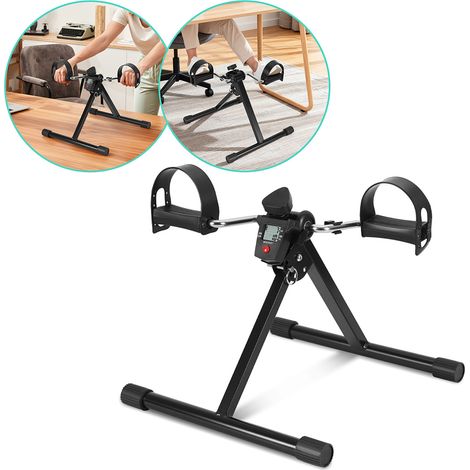 Jiubiaz Pedaliera, braccia e gambe, pieghevole, ufficio e casa, anziani, mini bici, nero