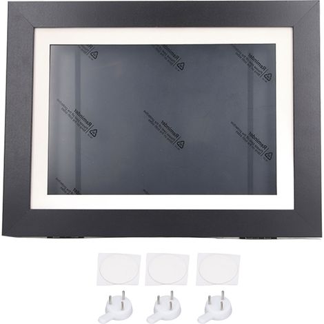 Cadre photo A4 bois ouverture frontale, grand cadre pour dessins industriels, manuscrits, papiers, noir (1/5)