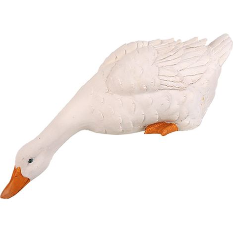 Canard artificiel en forme de leurre, blanc, petit, ornement pour fontaine de bassin de jardin, décoration extérieure (1/5)