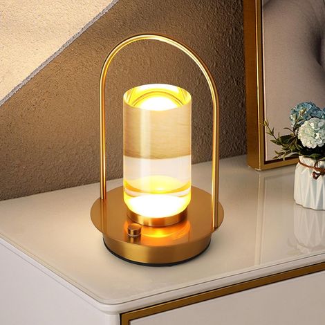 Kabellose dimmbare LED-Tischlampe – dimmbare Touch-Tischlampe – 3 Farbtemperaturen – tragbare Kristall-Tischlampe für den Innen- und Außenbereich (1/5)