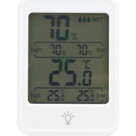 Thermomètre Hygromètre Numérique MC41 - Capteur Température Humidité Intérieur avec Rétroéclairage LCD Blanc (1/5)
