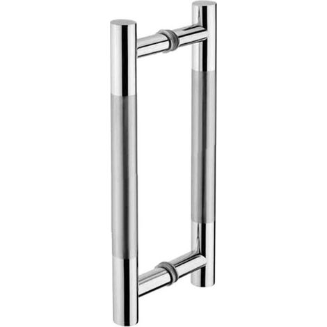 Poignée de porte coulissante en acier inoxydable – Double face pour verre et bois – Installation facile pour salle de bain et douche (1/5)