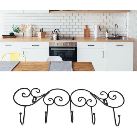 Appendiabiti, gancio da porta semplice, classico ed elegante, realizzato in ferro di alta qualità, adatto alla maggior parte delle persone e utilizzabile in cucina, soggiorno, camera da letto e bagno. (1/4)