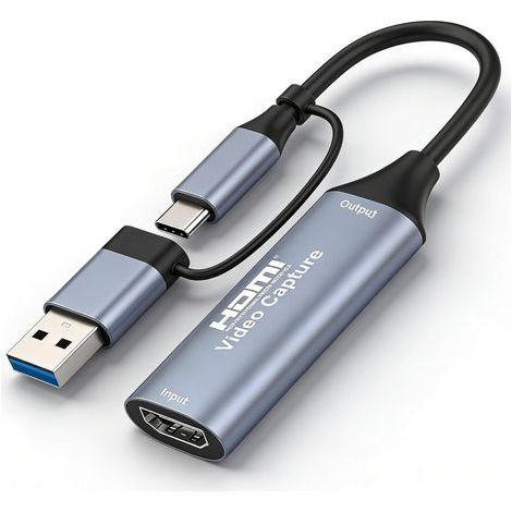 Scheda di acquisizione video da HDMI a USB C 3.0, ingresso 4K, acquisizione video esterna 1080P 60FPS per streaming, giochi, registrazione, insegnamento, riunioni, Plug & Play per PC, Mac, laptop, Win (1/5)