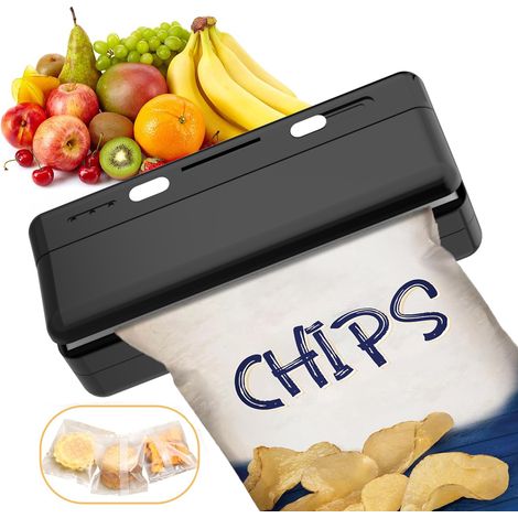 Sigillatrice per sacchetti, sigillatrice termica portatile per sacchetti di plastica per alimenti, mini sigillatrice portatile, con 3 sacchetti di plastica, ricarica USB, per conservazione di snack
