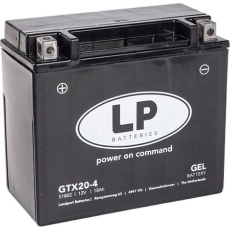 Batterie moto Landport LP GEL GTX20-4 YTX20-BS 12v 18ah 250A (1/2)