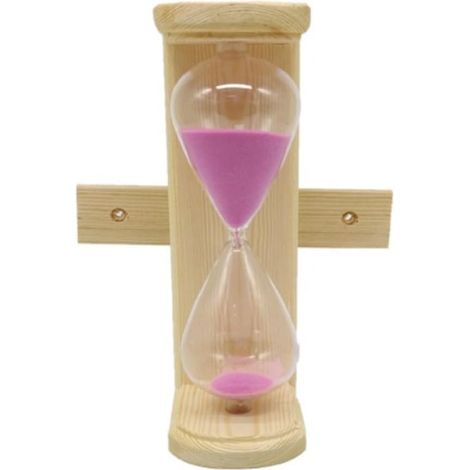 Sablier en bois 15 minutes - 1 pièce - Bois naturel résistant - Minuteur sauna et hammam - Pour détente et spa - 21,5x8x10,5 cm (1/5)