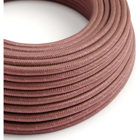 Creative-Cables Cavo elettrico rivestito in tessuto, 2 x 0,75 mm², 1 m, Marsala RX11, Rotondo, effetto seta