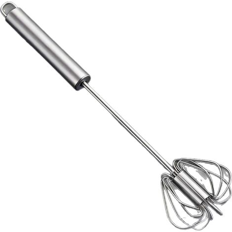 Batidor Manual Giratorio - Batidor Acero Inoxidable - Para Batir Huevos, Mezclar Masas y Salsas - 25 cm - 1 Unidad (1/5)