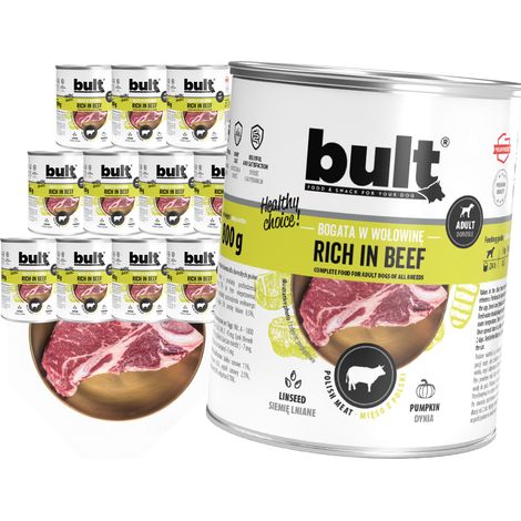 Alimento húmedo para perros BULT sabor ternera, lata de 12 x 800 g (1/2)