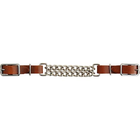 Barbozzale in cuoio doppia catena import - Marrone