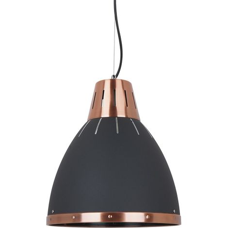 Suspension Italux Merton industrielle graphite Ø30 E27 (1/2)