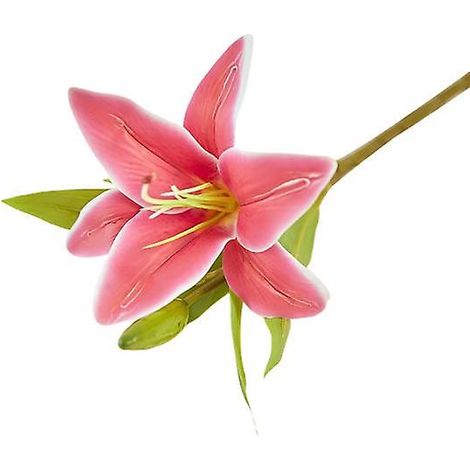 fleur artificielle charmante et décorative en plastique, lys artificielrose rouge (1/5)