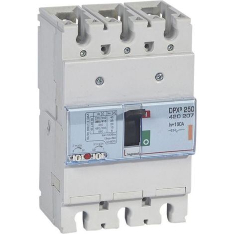 Disjoncteur magnétothermique DPX³250 pouvoir de coupure 25kA 400V - 3P - 160A - LEGRAND